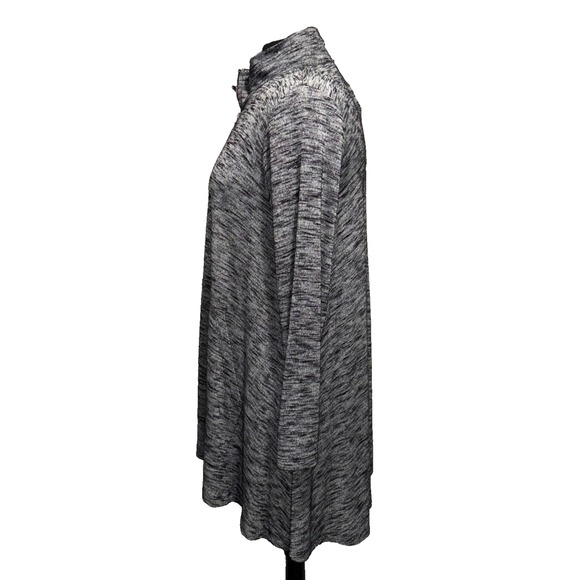 SUN KIM Minna Sweater Dress Oversized Full Zip Heathered Black Grey Size Small - Picture 4 of 8